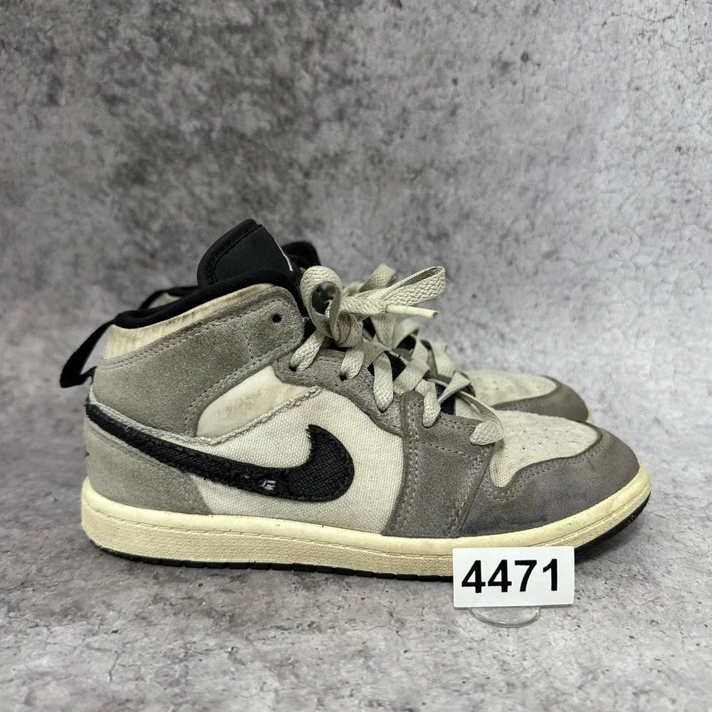 Jordan 1 Mid SE Craft Kids 2.5Y Grey Inside Out FD9090-002 Sneakers Shoes